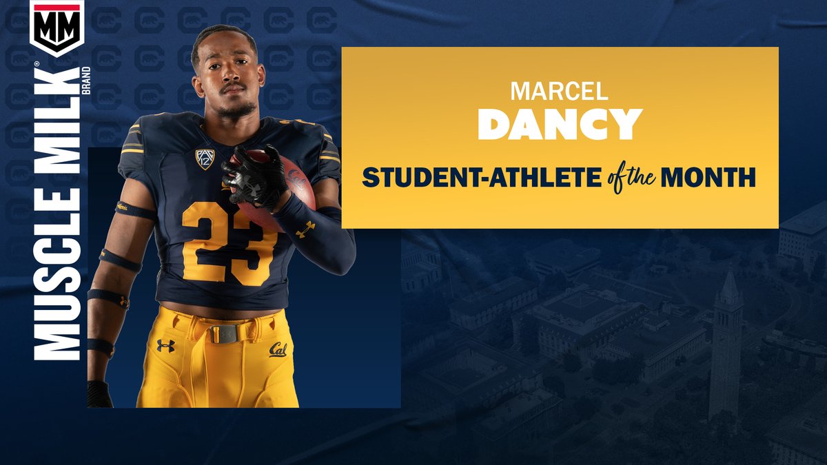 Cal Athletics (@calathletics) on Twitter photo For his work in the community, <a href="/Mufasa23x/">Marcel Dancy</a> is your Muscle Milk Student-Athlete of the Month. For his work in the community, <a href="/Mufasa23x/">Marcel Dancy</a> is your Muscle Milk Student-Athlete of the Month.