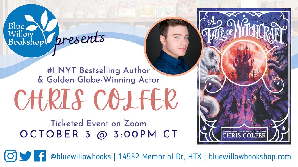 BlueWillowBooks's tweet image. Do you have your tickets, @chriscolfer fans? 😍
Join Chris in celebrating his new book with surprise guests, a Q&A, games, & more! You must get your tickets by today @ 9pm CT! 🎟️ bluewillowbookshop.com/event/chris-co… @LittleBrownYR