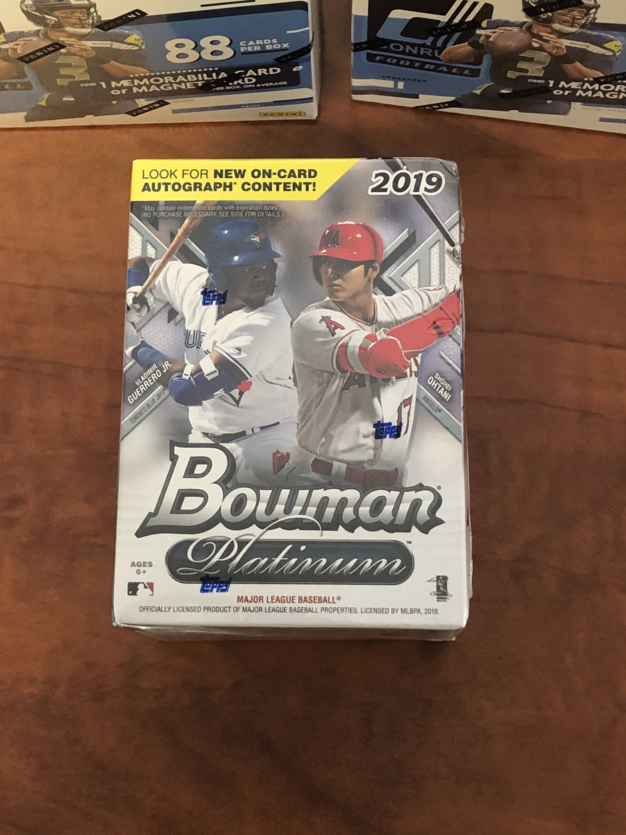 ALCARDKING's tweet photo. Today we are giving away a 2019 Bowman Platinum blaster box. Look for Tatis Auto Rookie. Retweet, Follow, tag 3 friends. Giveaway will be tomorrow afternoon. 🔥🔥🔥 https://t.co/F2yHxg77W2