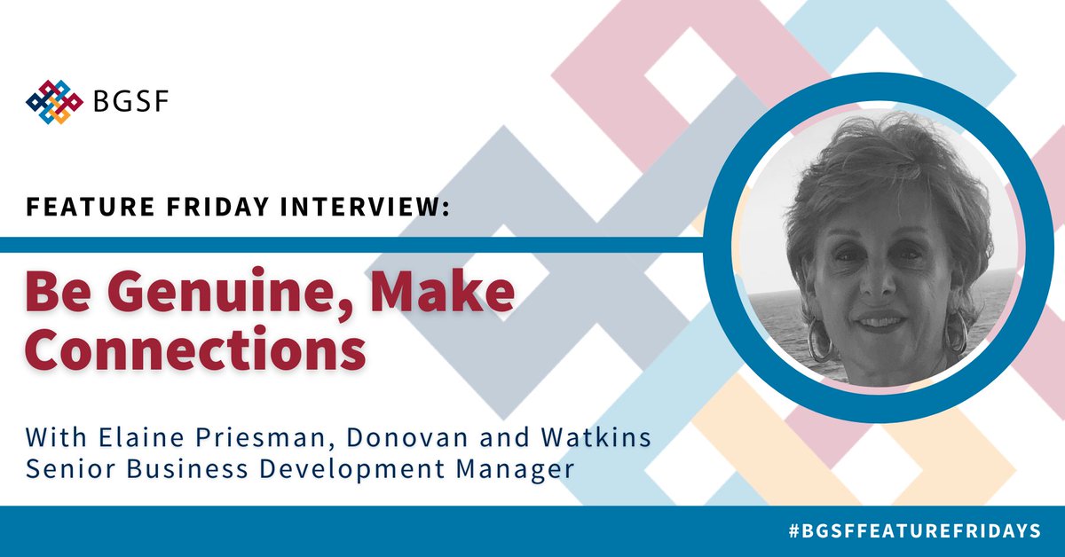 work4bgsf's tweet photo. #FRIYAY! It's #FeatureFriday! Read our chat with Elaine, who delves into how building connections and relationships with people create success not only in her professional life but her personal life as well. Take a look here: https://t.co/89nhQR76Cc
#Work4BG #BGSFFeatureFriday https://t.co/itK0xTcLMz
