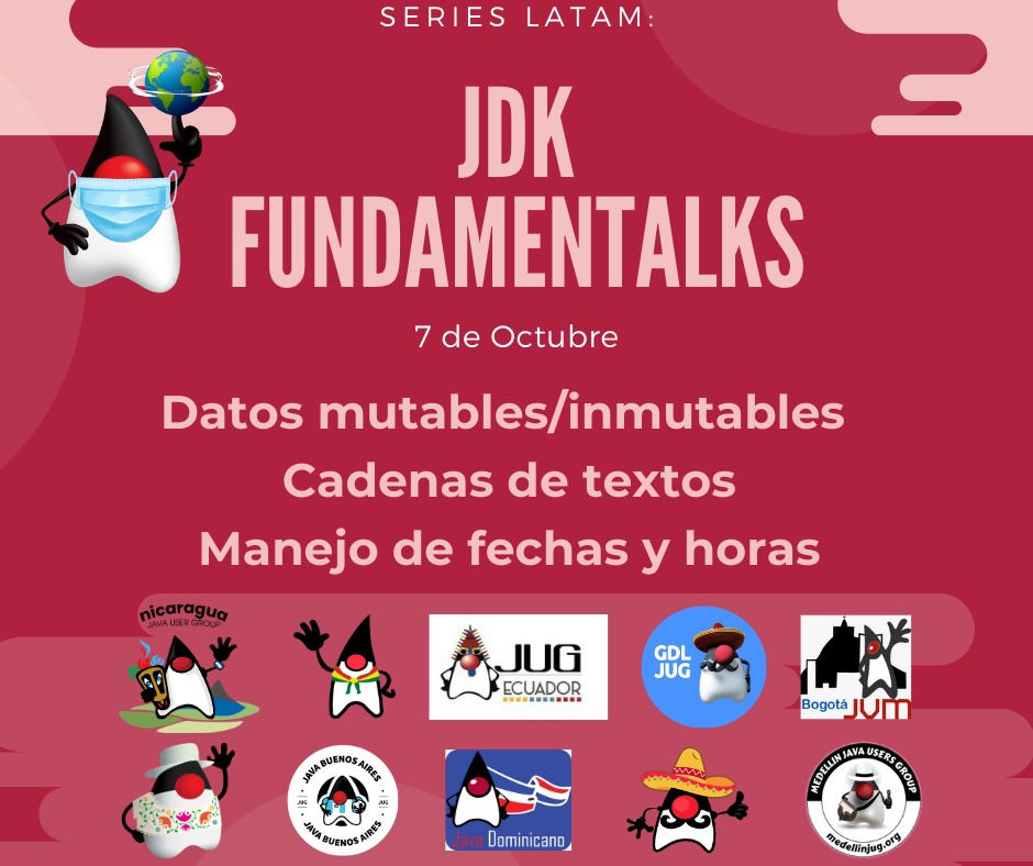 jugnicaragua's tweet image. Este Miércoles 07 tendremos un taller interactivo repasando de lo que parece simple, pero tal vez no lo sea, te invitamos a participar junto a otras comunidades hispanas.
Link de Registro:
javanicaragua.org/eventos/jdkfun…
#JugEvents #javaprogramador #javaComunidad #javaBasic