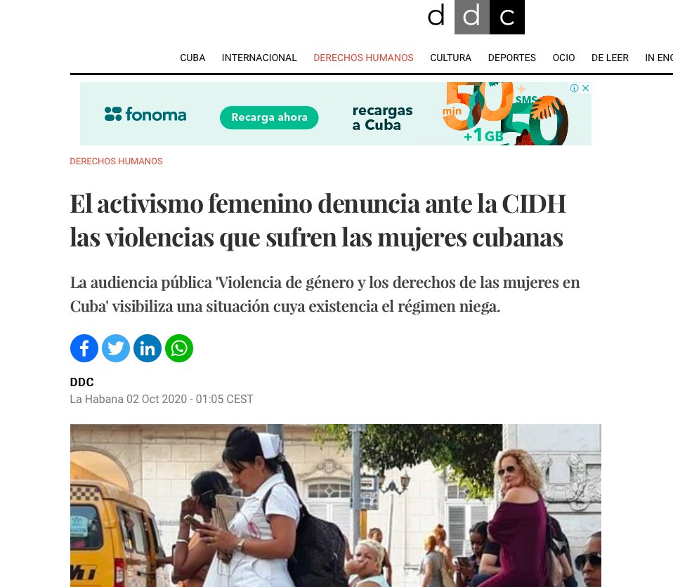 RedamuC's tweet photo. La @CIDH realizó una audiencia pública para discutir el tema de la violencia de género y los derechos humanos de las mujeres en Cuba con la participación de tres miembros de @RedamuC .

Les compartimos la nota de @diariodecuba .

(https://t.co/6j3XgWatYj) https://t.co/2dHIwVvvg0