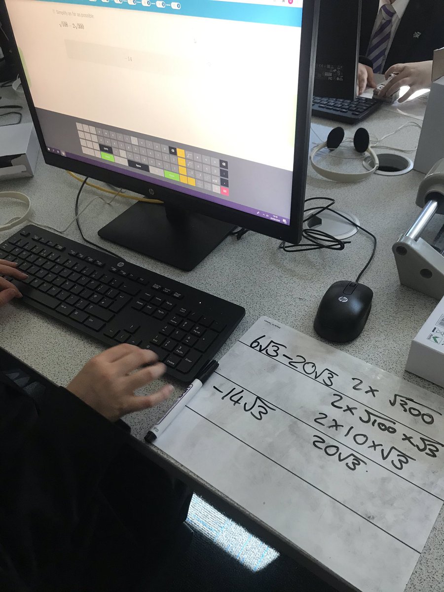 RJaneMaths's tweet photo. Fantastic work from year 7 in their hegarty lesson this week. Simplifying surds! #hegartymaths #maths https://t.co/SNsQBpvxmn