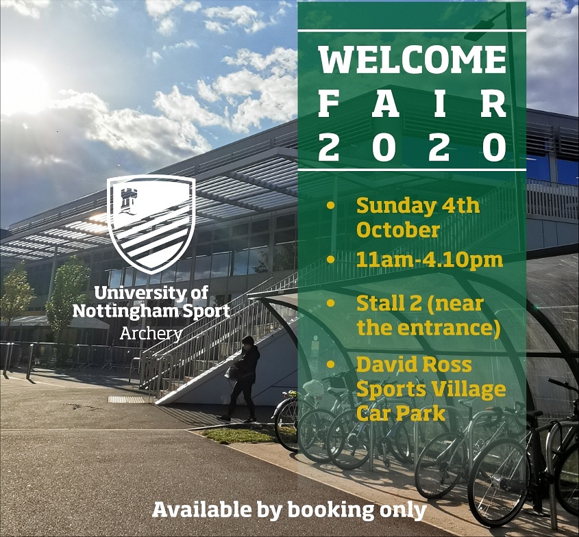 We're not sure it will be this sunny on Sunday.... but we're at  the in person Welcome Fair! 4th October, 11am-4.10pm at David Ross, we will be at stall 2. 🏹 To attend you need to book a place! 

See you soon x 

tickets.lakesidearts.org.uk/overview/sport…

#greenandgold
#archery #uonsport #welcome