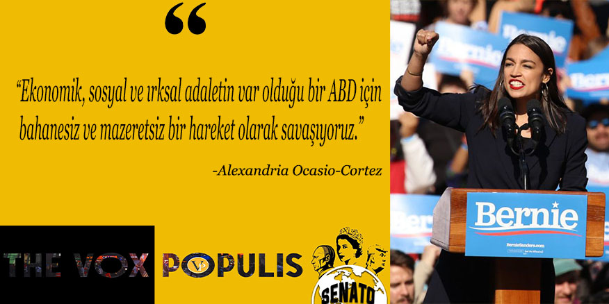 Amerikan solunun genç temsilcilerinden Alexandria Ocasio-Cortez, büyüdüğü şehir olan New York'u 2018'deki ara seçimlerden beri Temsilciler Meclisi'nde temsil ediyor.

Ocasio-Cortez, 2019'daki meclis soruşturmalarında gösterdiği performansla gündeme gelmişti.