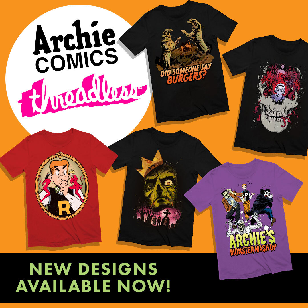 Let's get spooky.

New Archie Horror and Halloween-inspired designs are up on our <a href="/threadless/">Threadless</a> store: bit.ly/ArchieThreadle…