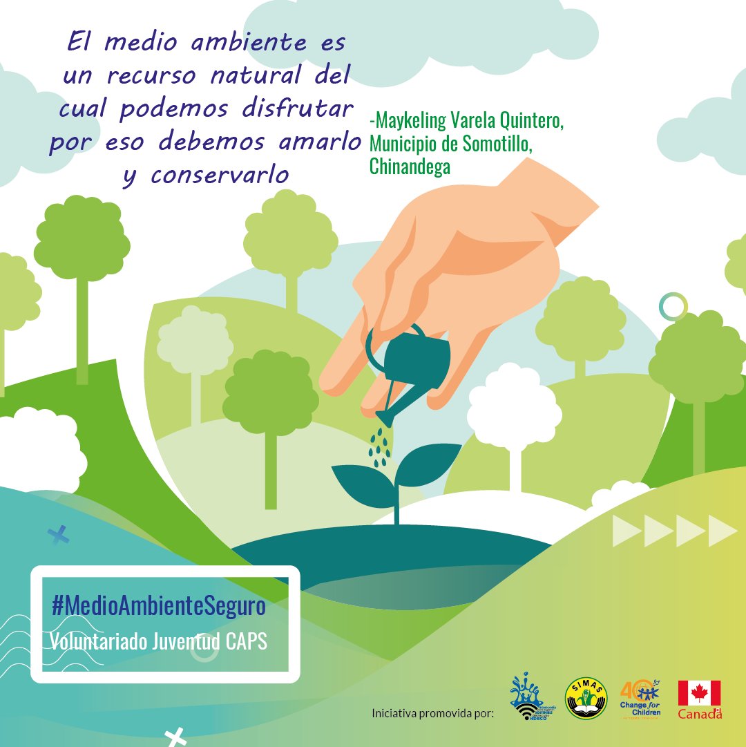 caps_nicaragua's tweet photo. 🌳💦 El compromiso que debes aceptar es el de cuidar, proteger y regenerar la madre naturaleza.🌿🌎 #CAPSNicaragua #medioambienteseguro #redjuventudcaps https://t.co/nBjCbNA3CE