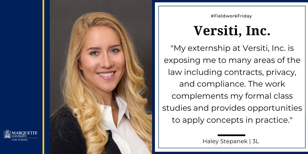 MULawAdmission's tweet photo. #FlashbackFriday #FieldworkFriday

In February, we tweeted about, then 3L, Haley Stepanek: "Marquette is committed to graduating students who are ready to practice law." Today, now Attorney Stepanek (congrats!!!) draws on her fieldwork experiences as she practices law! https://t.co/COBtjmpTcZ