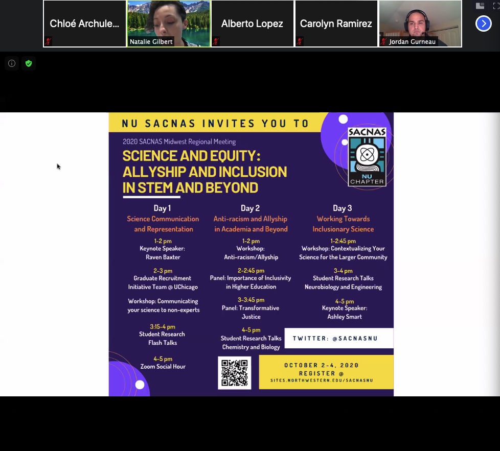 sacnasnu's tweet photo. It's happening NOW!!! Come check out @ravenscimaven at the 2020 SACNAS Midwest Regional Meeting #SACNAS https://t.co/S3sQkcb5Su