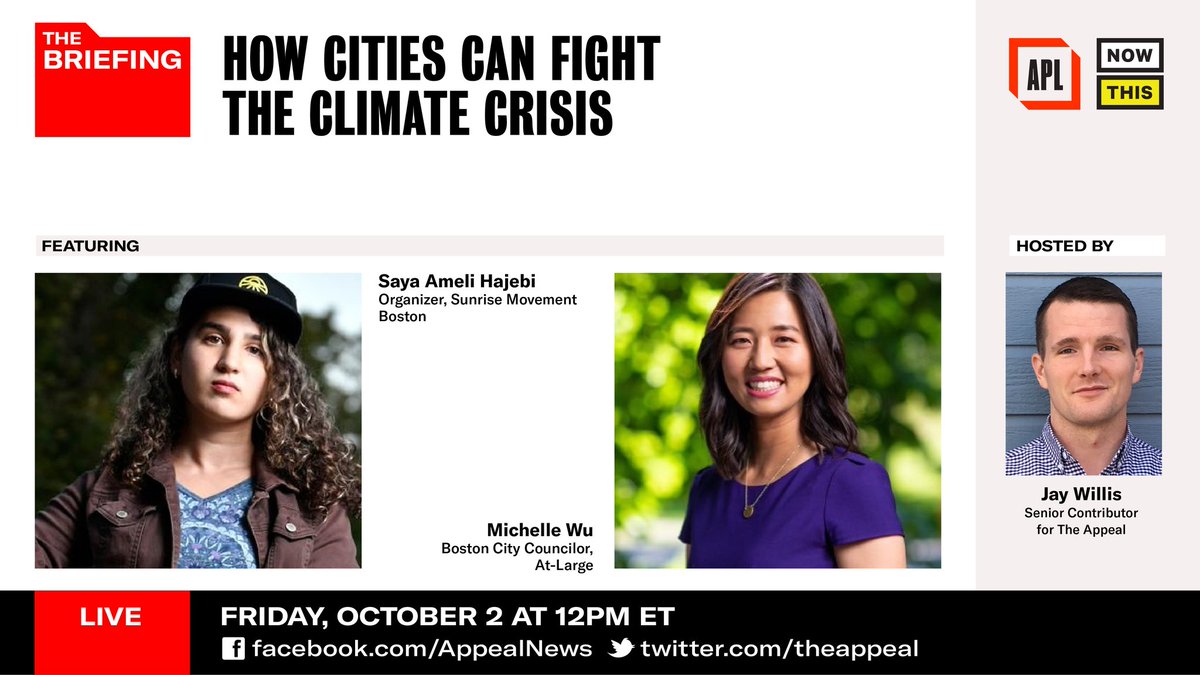 Saya Ameli Hajebi🌅 (@sayaameli) on Twitter photo The pandemic can't stop activism. Last year around this time we were winding down from the biggest climate strike in Boston history. This year we organize online.
Had a great time speaking with Councilor Wu on <a href="/theappeal/">The Appeal</a> this morning. The pandemic can't stop activism. Last year around this time we were winding down from the biggest climate strike in Boston history. This year we organize online.
Had a great time speaking with Councilor Wu on <a href="/theappeal/">The Appeal</a> this morning.