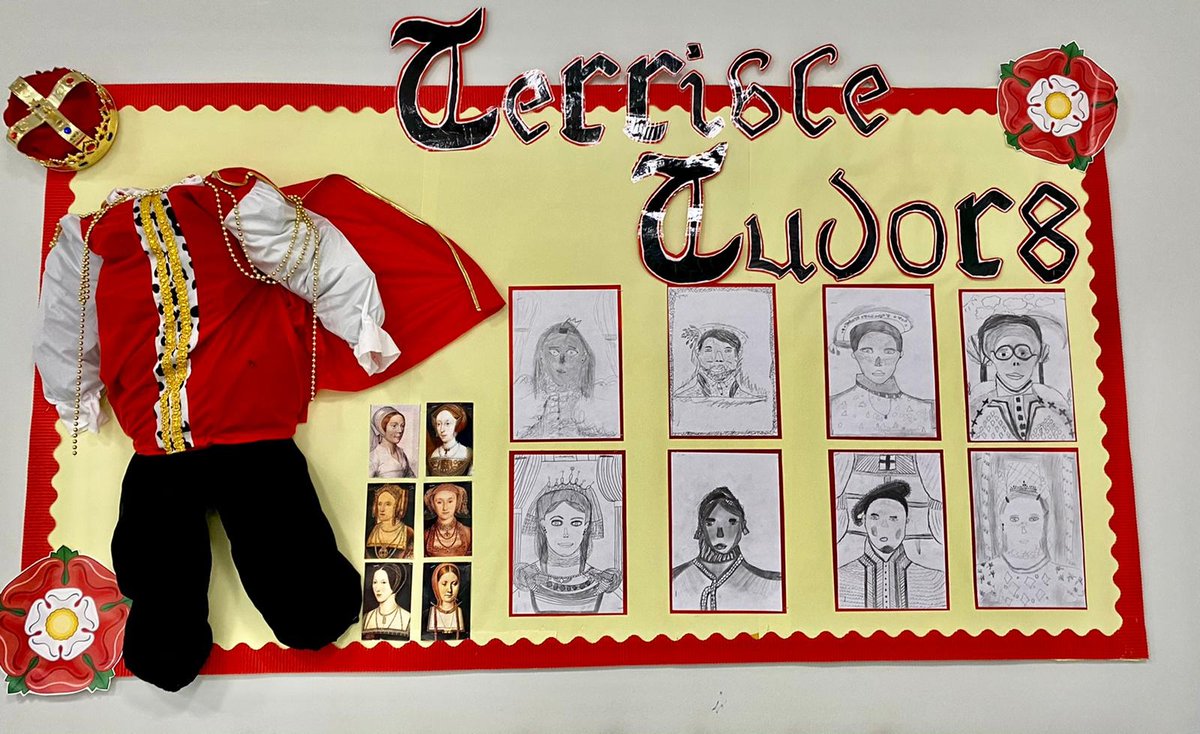 BurstedWood's tweet photo. Year 5 are throughly enjoying learning about the Tudors! Check out their Tudor style portraits. #tudorselfies #primary https://t.co/bs0gdGu46Q