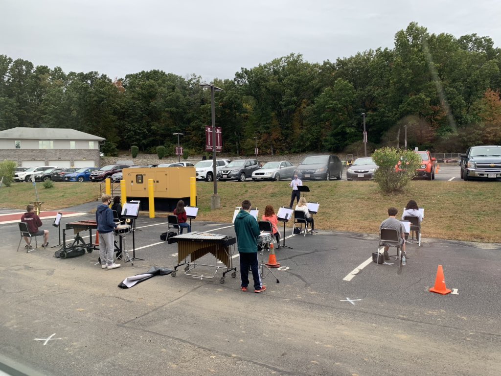 I just wanted to give a huge shoutout to Mr. Dooley and the entire band. They’ve moved class outside, they’re next to a construction site, and still haven’t missed a beat! <a href="/MillburyHSMusic/">Millbury HS Music</a>