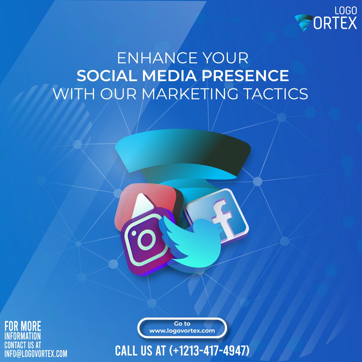 VortexLogo's tweet image. Looking for an efficient way to increase brand recognition, relationships,and website traffic in your business? You should be on social media then! Get our service to support social media,and create a strong social media presence.
#logovortex #websitetraffic #socialmediamarketing