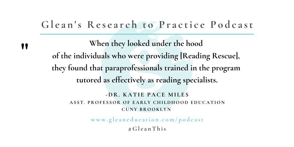 Glean Education (@gleaneducation) on Twitter photo Asst. Prof <a href="/KPMilesPhD/">Katharine Pace Miles, Ph.D.</a> from <a href="/CUNY/">The City University of New York</a> talks about Reading Rescue, a reading intervention focused on #phonics, #fluency, and #comprehension for struggling 1st graders in <a href="/NYCSchools/">NYC Public Schools</a> supported by <a href="/LiteracyTrustNY/">Literacy Trust</a>. Listen here! gleaneducation.com/podcast/kathar… Asst. Prof <a href="/KPMilesPhD/">Katharine Pace Miles, Ph.D.</a> from <a href="/CUNY/">The City University of New York</a> talks about Reading Rescue, a reading intervention focused on #phonics, #fluency, and #comprehension for struggling 1st graders in <a href="/NYCSchools/">NYC Public Schools</a> supported by <a href="/LiteracyTrustNY/">Literacy Trust</a>. Listen here! gleaneducation.com/podcast/kathar…