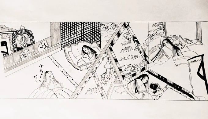 hw i did for one class :o remaking one emaki/handscroll 