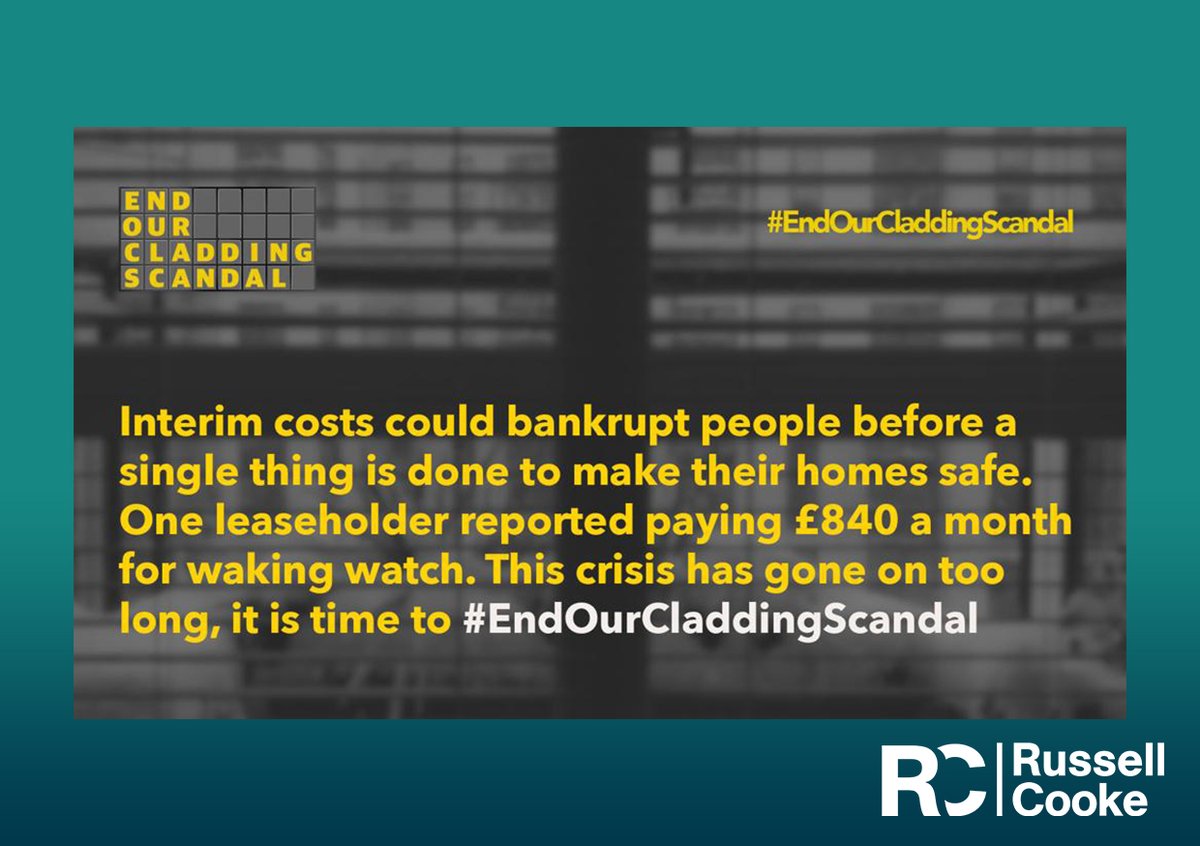 RussellCooke's tweet photo. Leaseholders face costs to repair fire safety defects which are regularly more than £20,000 and in the worst instance so far reported reach £115,000 per flat. In many instances, leaseholders have already been forced into paying these fees #EndOurCladdingScandal https://t.co/4K8YuqJSow