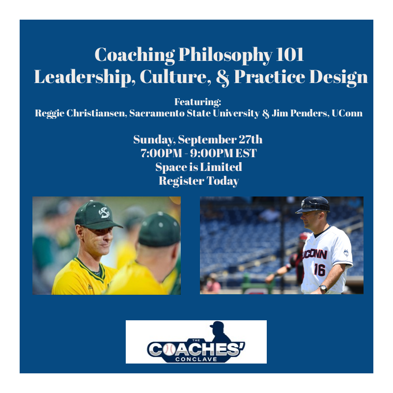 This Sunday night is going to be 🔥. Make sure you join us to discuss coaching philosophy &amp; practice design w/ Reggie Christiansen and Jim Penders. Get your tickets now at thecoachesconclave.com/classes