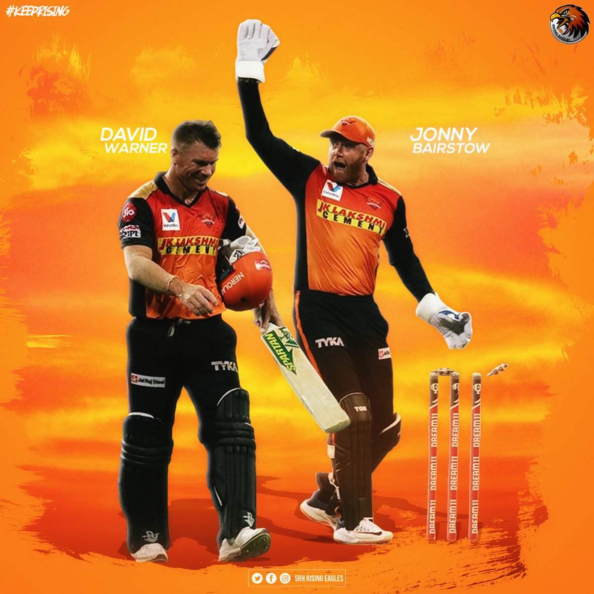 SRHFanArmy's tweet photo. @davidwarner31 and @jbairstow21 ready start the proceedings....Hoping for the big score today🧡🧡🧡.
#SRH2020 #srh #sunrisershyderabad #hyderabad #orangearmy #matchday #keeprising #RisingEagles https://t.co/egcwe1UzaI