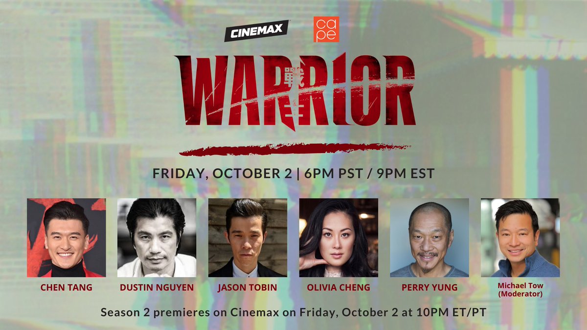 Boston AA Film Fest (@baaff.bsky.social) (@bostonaafilm) on Twitter photo Tonight at 9pm EST: join <a href="/michaelctow/">Michael Tow</a>, #ChenTang, #DustinNguyen, <a href="/jsntbn/">Jason Tobin</a>, @ThatOliviaCheng and @yungflutes as they celebrate the season 2 premiere of #WARRIOR with <a href="/CAPEUSA/">CAPE—Coalition of Asian Pacifics in Entertainment</a> and <a href="/Cinemax/">Cinemax</a>!
REGISTER HERE: capewarrior.eventbrite.com Tonight at 9pm EST: join <a href="/michaelctow/">Michael Tow</a>, #ChenTang, #DustinNguyen, <a href="/jsntbn/">Jason Tobin</a>, @ThatOliviaCheng and @yungflutes as they celebrate the season 2 premiere of #WARRIOR with <a href="/CAPEUSA/">CAPE—Coalition of Asian Pacifics in Entertainment</a> and <a href="/Cinemax/">Cinemax</a>!
REGISTER HERE: capewarrior.eventbrite.com