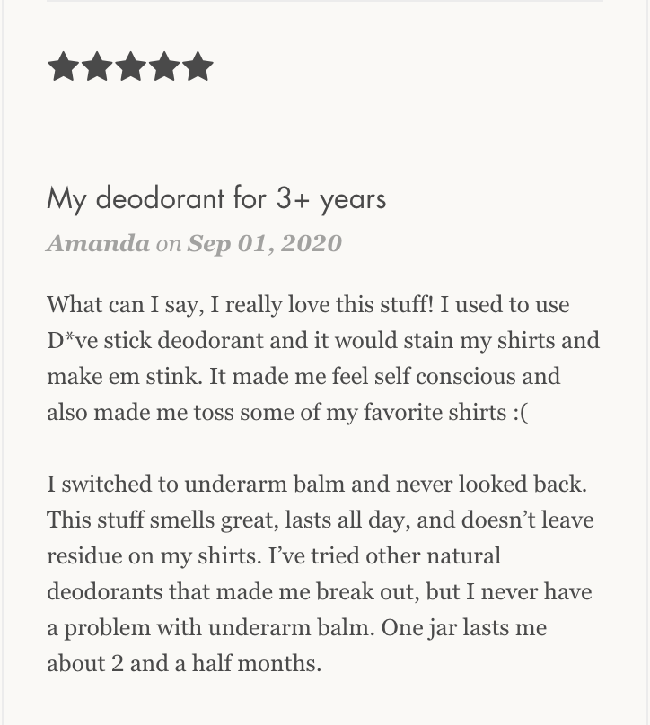 UnderarmBalm's tweet photo. Thank you to Casey and Amanda for warming up our new Reviews feature!! It means a lot that our first two reviews were both 5 stars! 

Do you use the balm and have something to say about it? Leave your review here - https://t.co/fw64zJoXo9 https://t.co/lJWVaytHQu