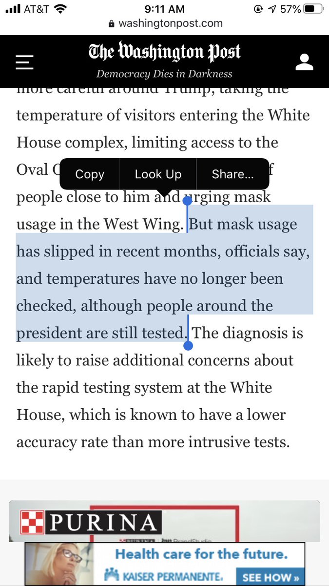 In the past few months the White House has increasingly relied exclusively on frequent rapid testing for those who come into close contact with the President. 4/8
