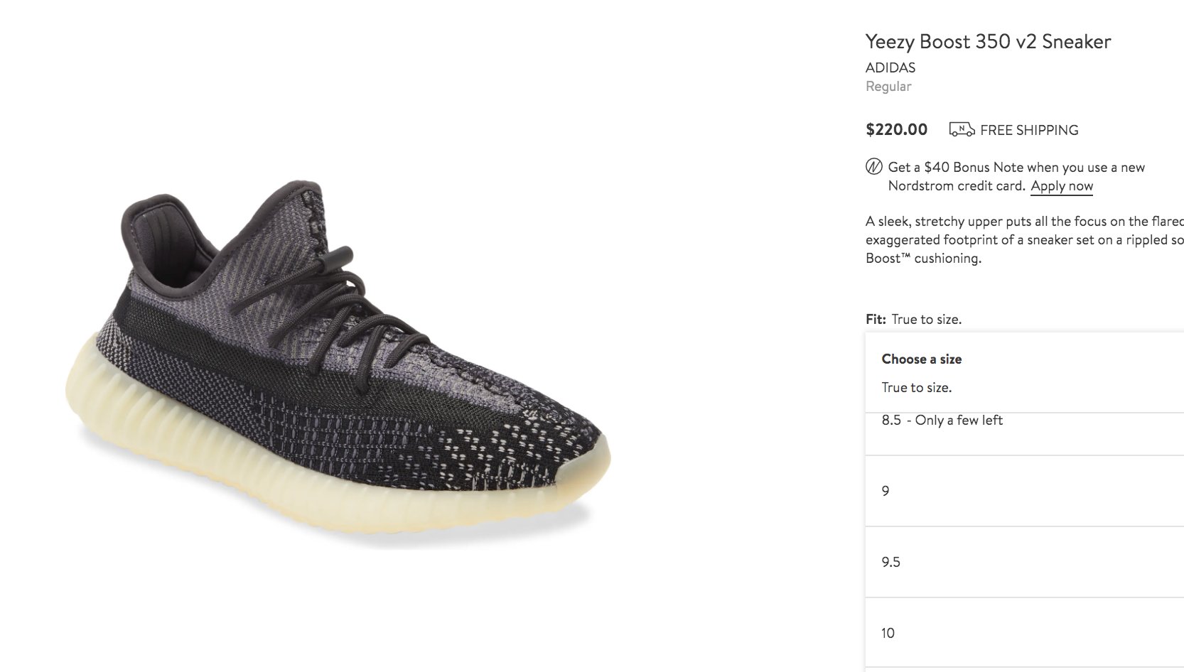 nordstrom yeezy carbon