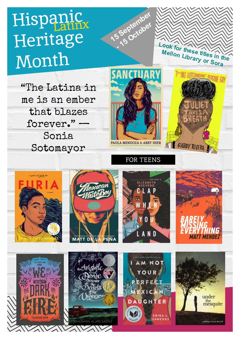 Celebrate #HispanicHeritageMonth with this year's theme: Be Proud of Your Past and Embrace the Future #LatinxHeritageMonth #teenreads #aslreads #aslcreates libraryaware.com/25J7YB