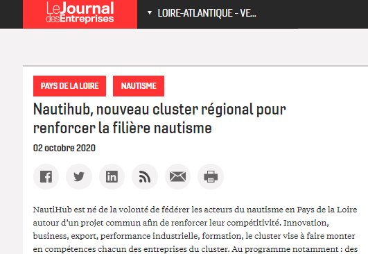 CCINantes's tweet photo. [#Nautisme] Naissance de @NautiHub, nouveau cluster régional pour renforcer la filière nautisme ⛵️🚤. 
#Innovation #Export #Compétitivité #Formation 
🗞️ Via @JEntreprises 👉https://t.co/cIG9TopHxY https://t.co/djtYBj0hp4