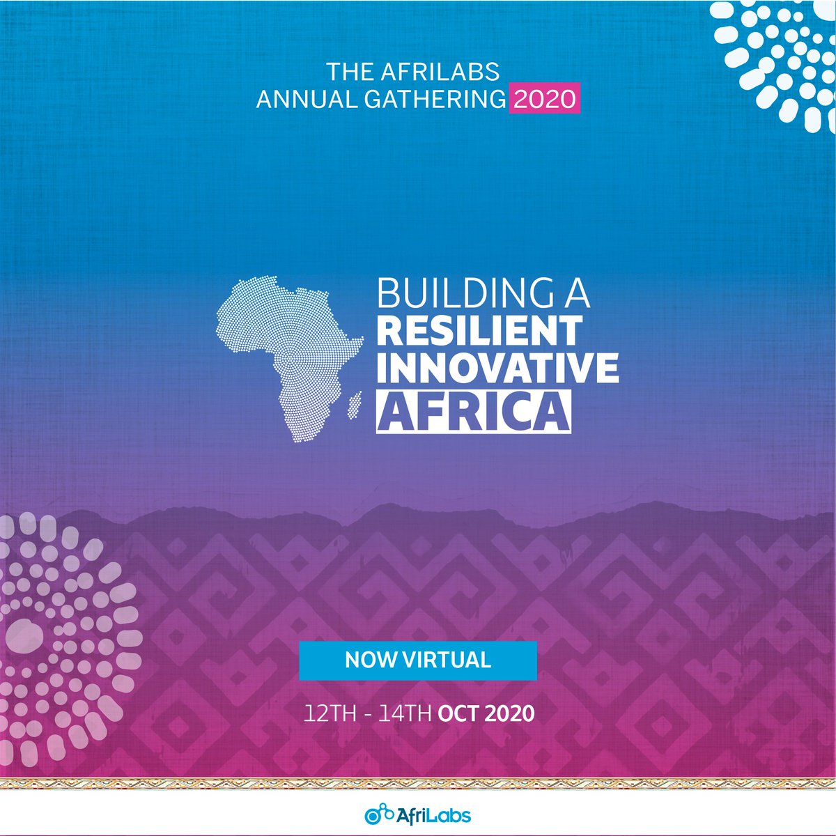 We are pleased to announce that we are ecosystem partners for the first-ever Virtual edition of the #AfriLabs Annual Gathering running from 12-14 October. Join one of the largest ecosystem conferences in Africa. Register now at bit.ly/AfriLabsAG2020

#AAG2020
