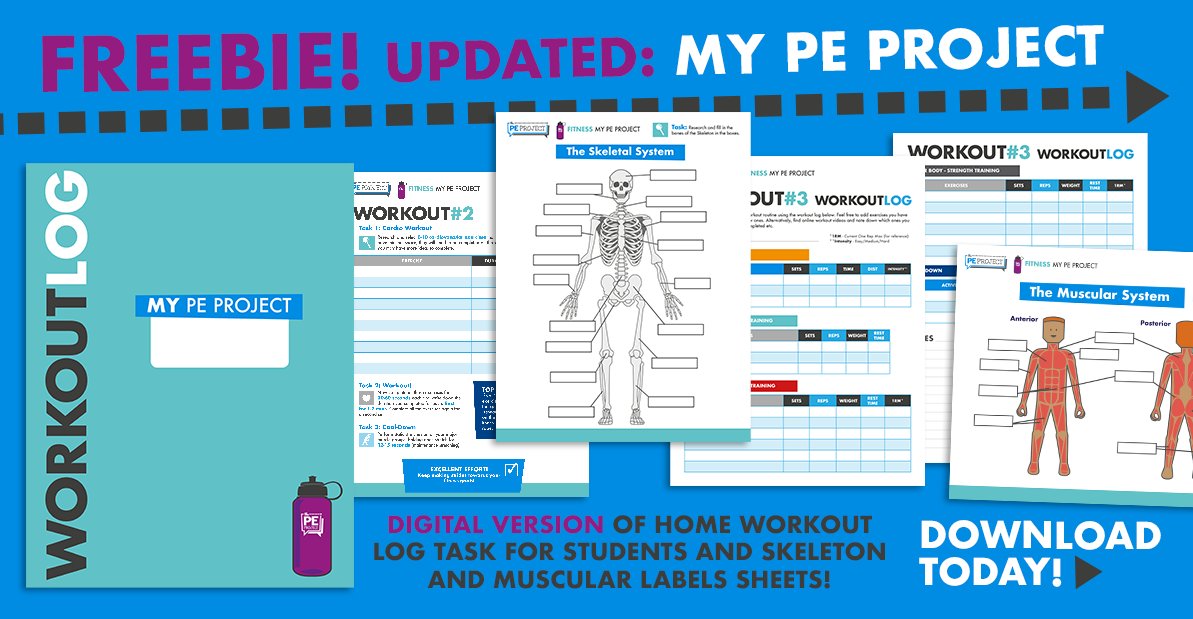 the_PE_project's tweet photo. Friday Fitness FREEBIE - a Personal Exercise Program Ss can fill out to track their workouts. https://t.co/DCqbDkshNW…… #DistanceLearningTpT #physicaleducation #PhysEd #fitness #homeworkouts https://t.co/D1zaQLqn2H