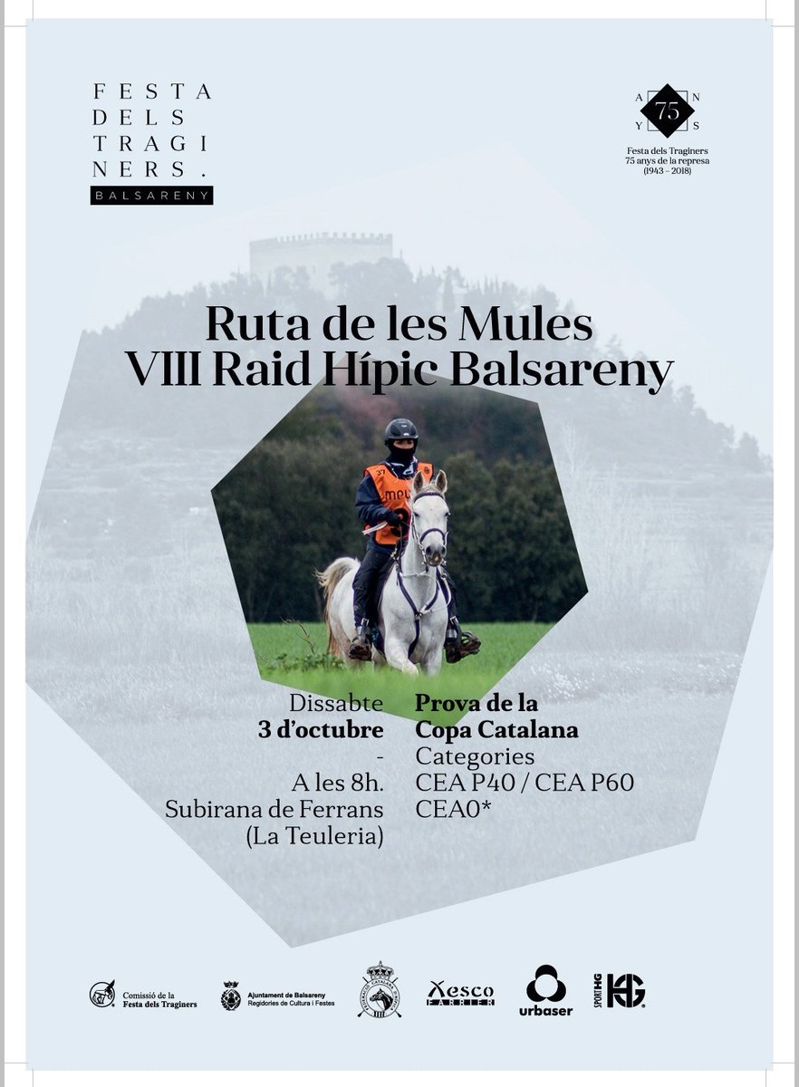 FestaTraginers's tweet photo. Demà a Balsareny!! #raidhipic #traginers #Raid #Balsareny https://t.co/yjR3Cryrbm
