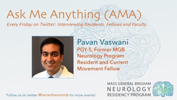It’s that time again for another weekly AMA! Today we have our #MGBneurology fellow @pvaswanimdphd. Tune in today to learn more about Pavan’s experience in the field and more!
