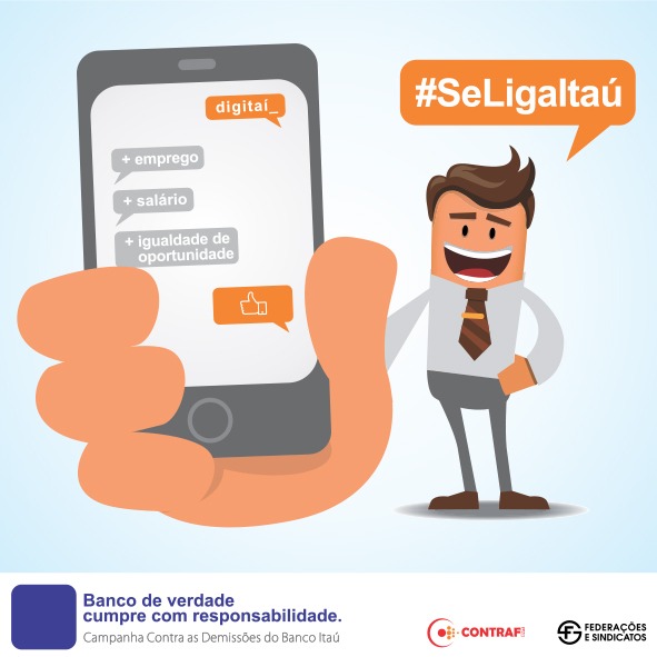 Contraf_CUT's tweet photo. Com lucro de mais de R$ 8 bi no 1º semestre não há justificativa para o @Itaú demitir. Na imprensa o banco diz se preocupar com funcionários, clientes e com o combate da pandemia. Mas, a realidade é outra, demite e contribui para o desemprego. #ItaúNãoDemitaMeusPais https://t.co/Hod37WsRlM