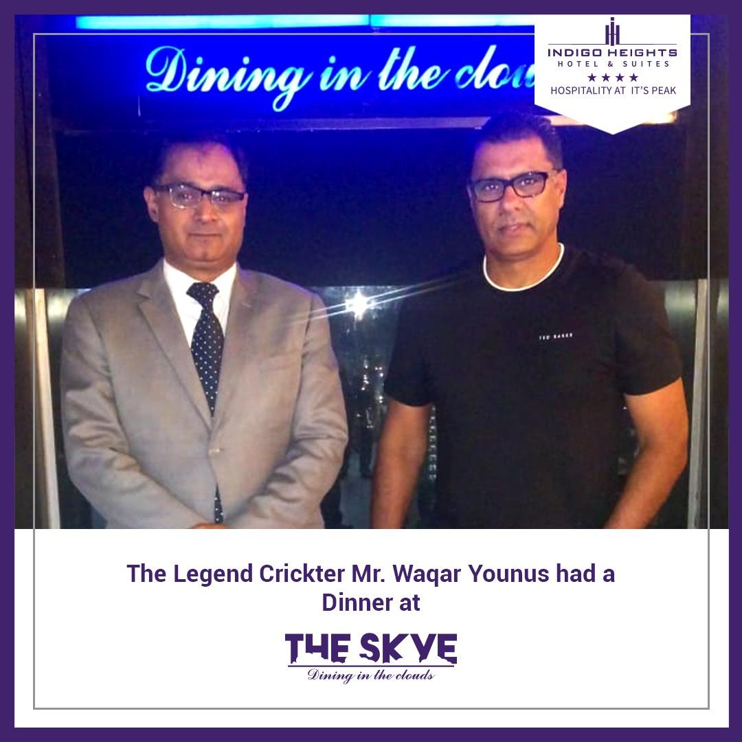 IndigoHHS's tweet photo. The legend crickter Mr.@waqyounis99 had a dinner at The Skye.
#indigoheightshotel #theskye #waqaryounus #legendcrickter #spotted #gulberg #lahore https://t.co/5kfQs8eurY