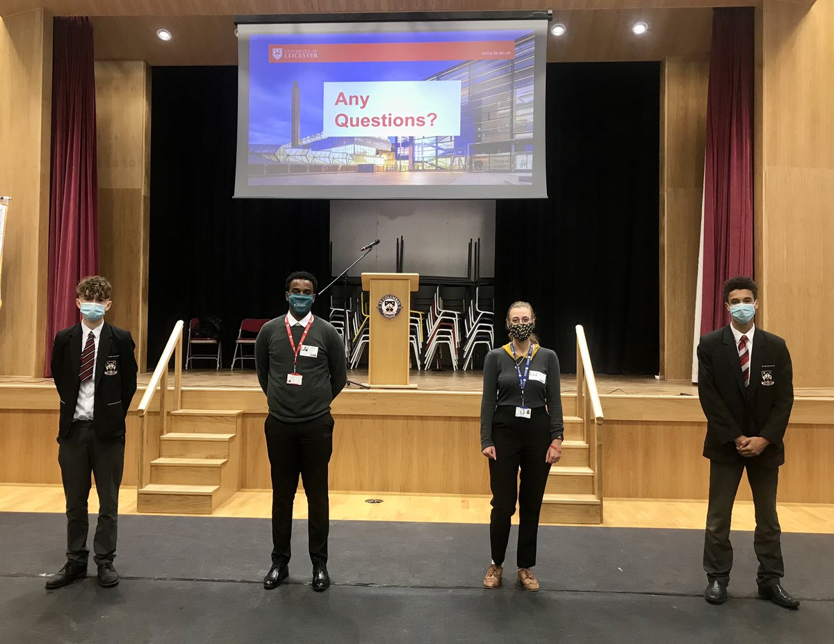 StColumbasCaree's tweet photo. #SCCForm5 benefitting from @uniofleicester presentation on Choosing A-Levels thanks to Savannah and Mohammed #SCCCareersWeek https://t.co/Uz6r18prRA