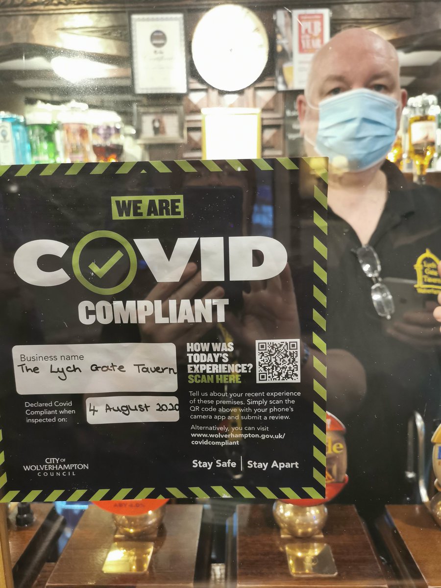 lych_gate's tweet photo. Proud to be awarded this... Letting you know we're working to keep you safe at the Lych Gate. #covidsafe #covidcompliant #EnjoyWolves https://t.co/NyOpy73CFT