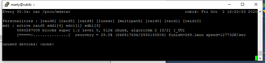 KutilDomaci's tweet photo. Krásný pátek všem! #mdraid #rebuild #debian https://t.co/KXOk6bkJl9