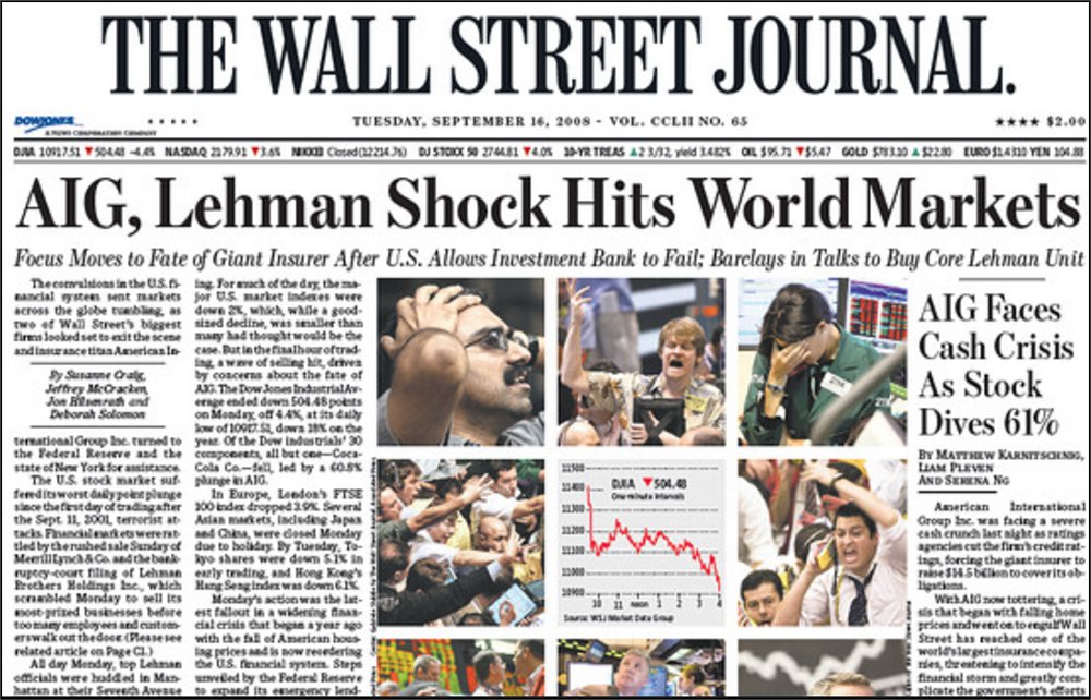 September 29th, 2008 the crash that started the Great financial Recession hits with a furry.  https://money.cnn.com/2008/09/29/markets/markets_newyork/5/7