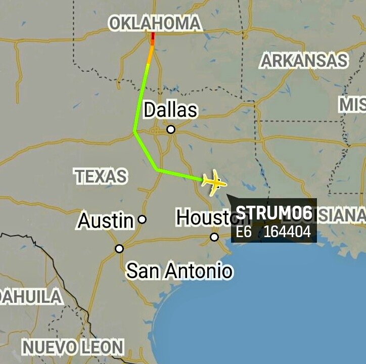 CONTD: A THIRD E6 Nuclear Airborn Command Post Has Been Launched & Is Now Over  #Texas! This Many E6 Aircraft Aloft & Doing "Real-World Tasking" At One Time Is Very Unusual.