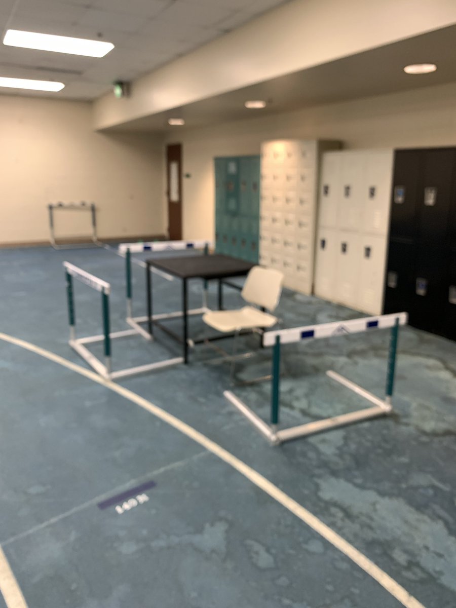 DHSTrackField's tweet photo. The indoor track is still set up from our last X-Factor practice on March 12, the day before we shut down. #Track2020 https://t.co/T6r8MFGBdH