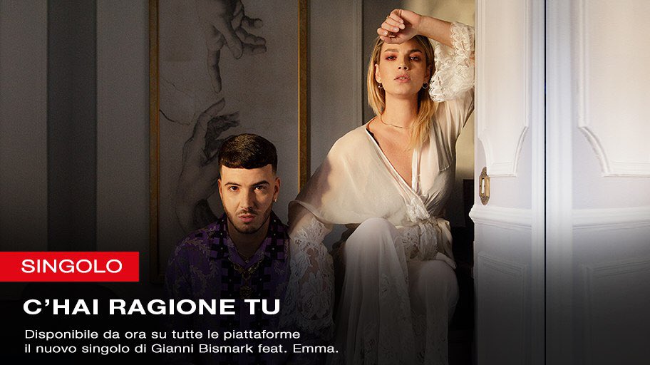 .<a href="/MarroneEmma/">Emma Marrone</a> festeggia per la seconda settimana la prima posizione della classifica earone di “LATINA” 🥇❤️
E da oggi disponibile anche “C’HAI RAGIONE TU” di Gianni Bismark feat. #Emma lnk.to/chairagionetu