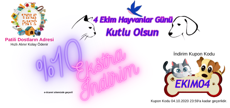 telepatimama's tweet photo. 4 Ekim Hayvanlar Günü Özel İndirimi!.. Kupon Kodu - EKIM04
https://t.co/rHUVrmmBAi üyelerine özel indirim fırsatını kaçırmayın...#telepatimama #patilidostlarınadresi #evcilhayvanurunleri #4ekimhayvanlarıkorumagünü #patilidostlarımiziçin #satinalmasahiplen #sokakhayvanlariniunutma https://t.co/IdNdOV0pFC