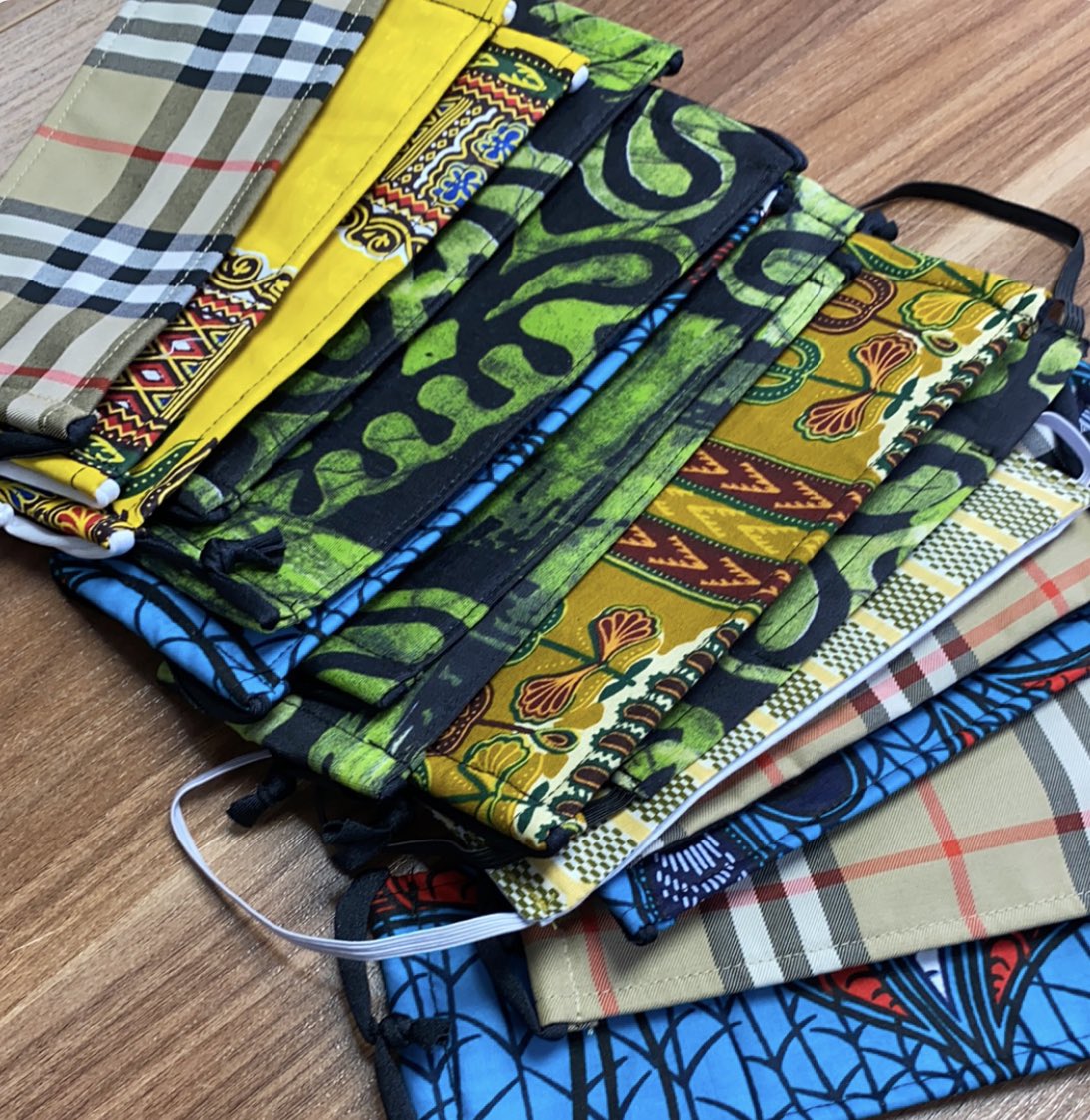 B4Drycleaning's tweet photo. 3 layered, filtered, washable mask available in store while stock last. Designed and made by Alison. 
Instagram: alison70 https://t.co/I26p84UiUP