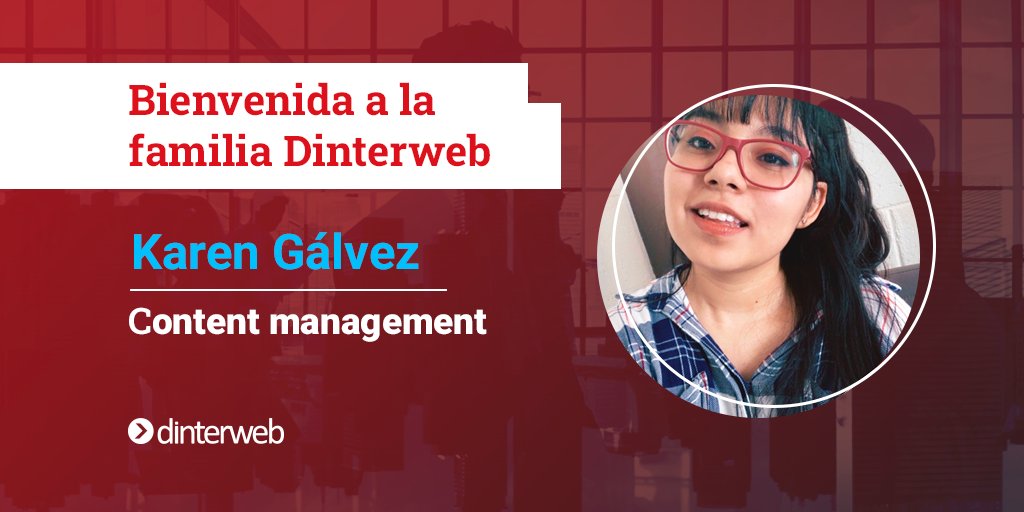 dinterweb's tweet image. En la familia Dinterweb estamos muy contentos de contar con una nueva integrante. 🥳🎉
Bienvenida al equipo, Karen. ✍

Esperamos que puedas crecer con nosotros y que tus conocimientos como content nos ayuden a seguir aportando información de valor a los usuarios. 

#Dinterweb