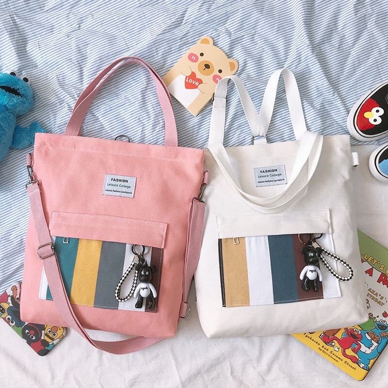 Colors Totebag RM29___ READY STOCK  POSTAGE : SM RM8 / SS RM11___Product Info:- Canvas material- Able to fit in A4 size books- Size: 35cm (H) x 33cm (L) x 6cm (W)Package include:1* canvas bag1* removable strap