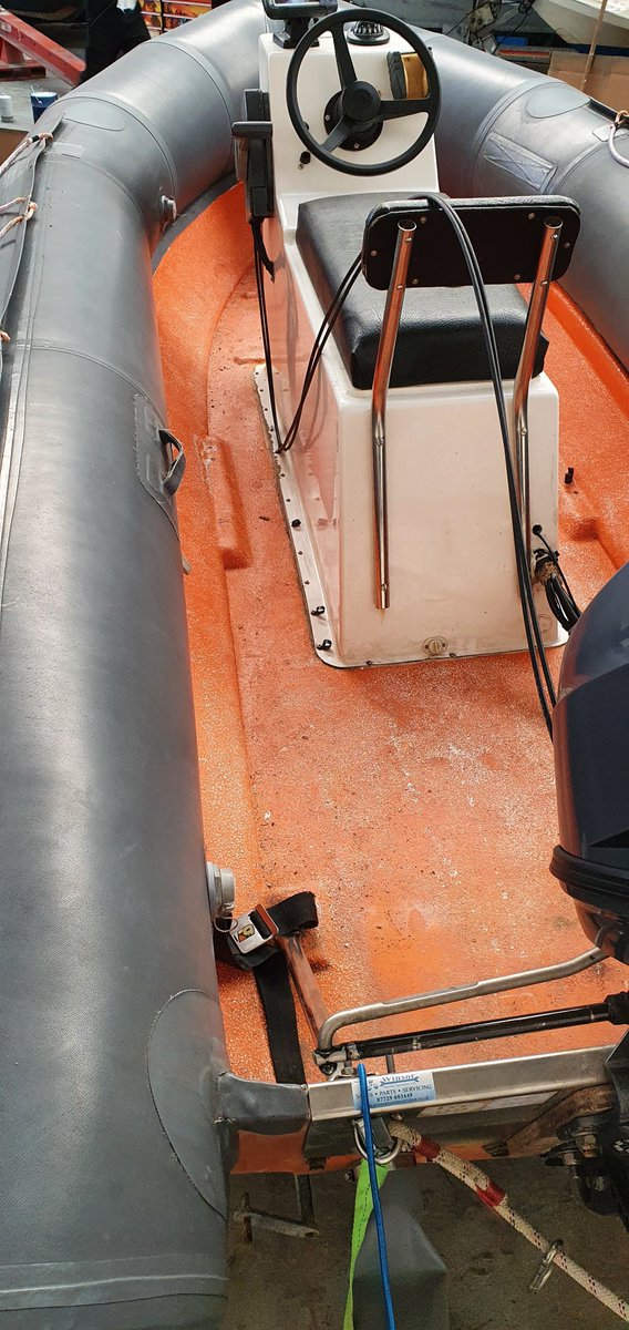 RibShop's tweet photo. A fresh survival orange paint job has been applied to this  Avon Searider 4 metre by one of the team this week🍊 https://t.co/Dxx4JyO2qc