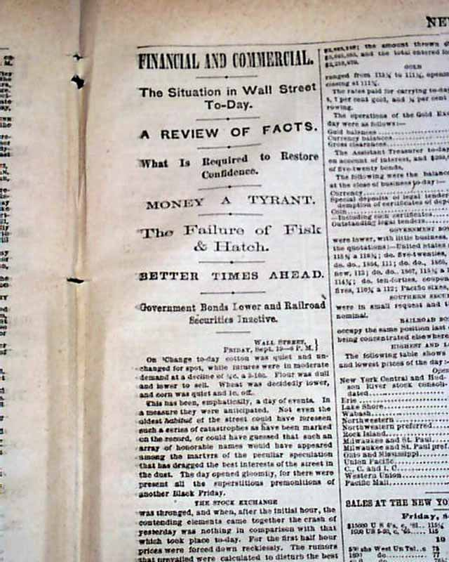 October is a tough month for Credit markets. The panic of 1873 (or long depression) saw its worst shock in September/October 1873.  https://www.journals.uchicago.edu/doi/pdf/10.1086/257012 https://www.rarenewspapers.com/view/659647 1/7