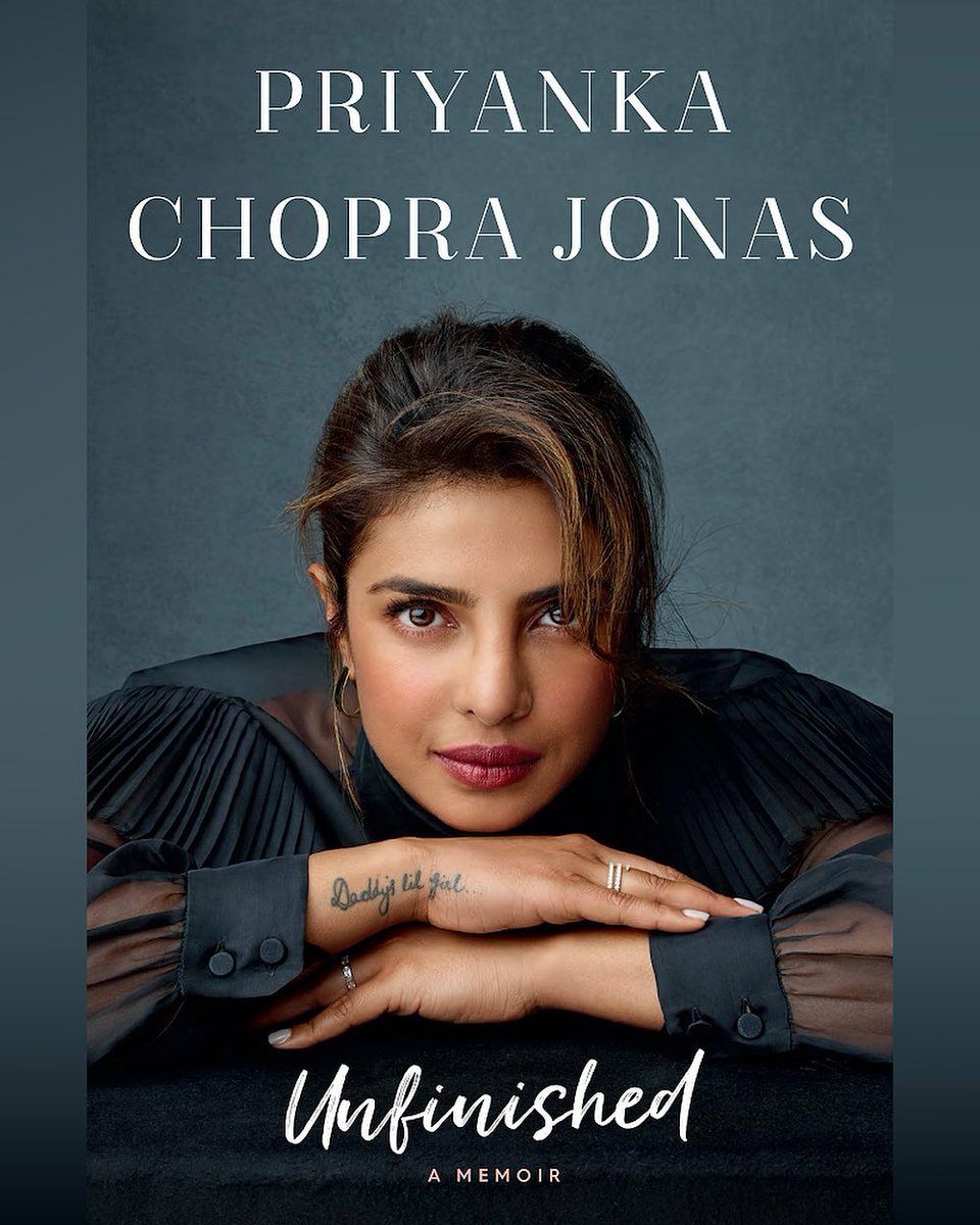 Here's presenting the cover of <a href="/priyankachopra/">PRIYANKA</a> 's memoir #Unfinished! 
We can't wait to read it!

<a href="/penguinrandom/">Penguin Random House 🐧🏠📚</a> <a href="/PRHAudio/">Penguin Random House Audio 🎧 📚</a> <a href="/randomhouse/">Random House Group</a> <a href="/PenguinIndia/">Penguin India</a> <a href="/PenguinUKBooks/">Penguin Books UK</a>