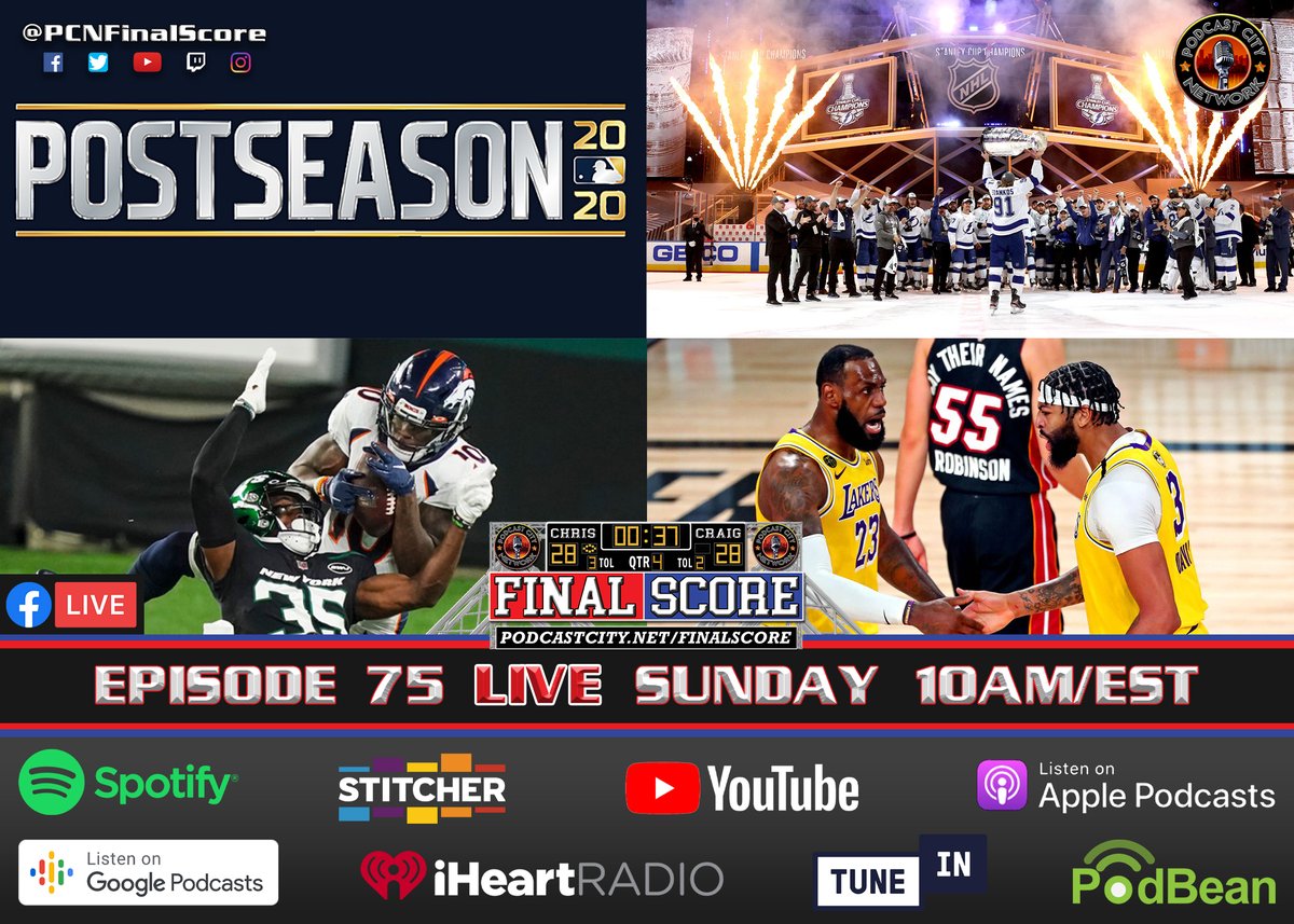 PCNFinalScore's tweet image. We will be LIVE Sunday at 10AM/EST on Facebook Live! Come join and shoot us your comments and questions by searching @PCNFinalScore!

#PCNFinalScore #PCN #sports #podcasts #PCNFamily #NFL #NBA #NHL #MLB #NRL #USARL #NCAAF