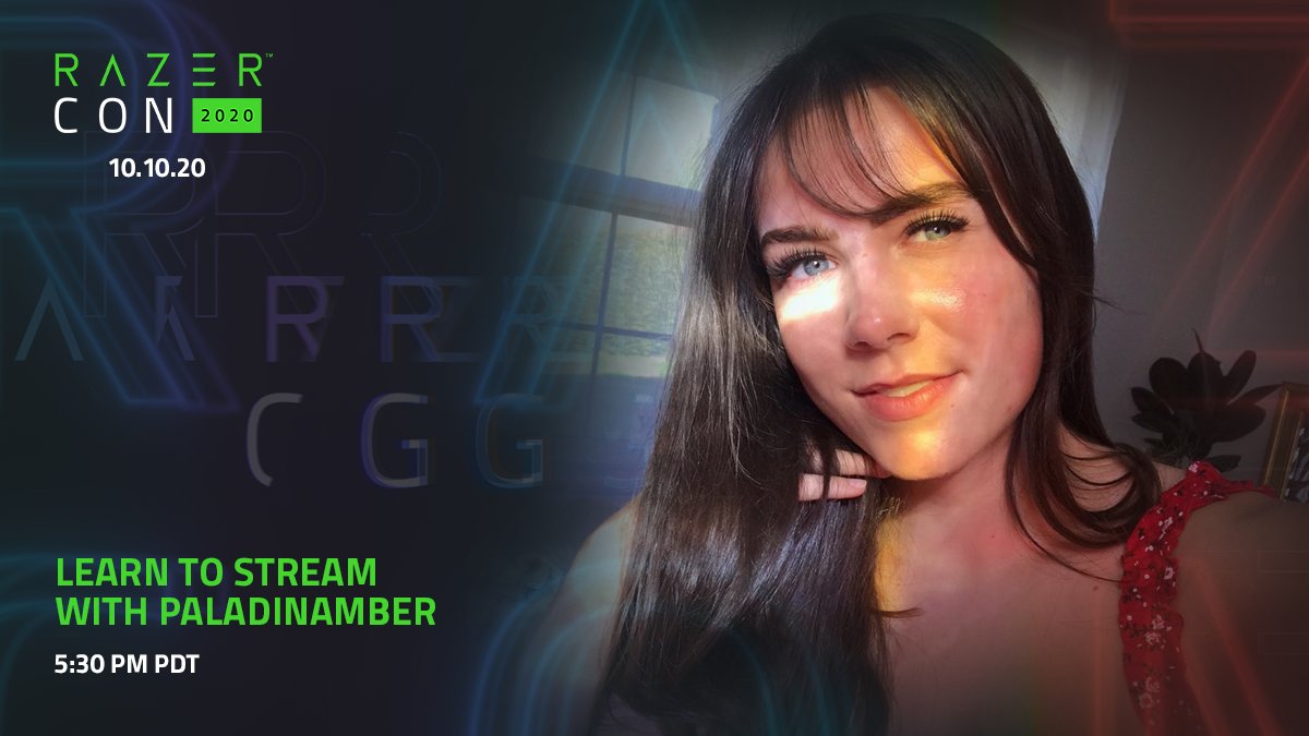 Razer's tweet photo. Catch @PaladinAmber at #RazerCon2020 as she gives us a masterclass on setting up the perfect livestream, along with a glimpse of an upcoming product that we’ll be announcing: https://t.co/ncgCDpklm6 https://t.co/KHAvX2WBeo